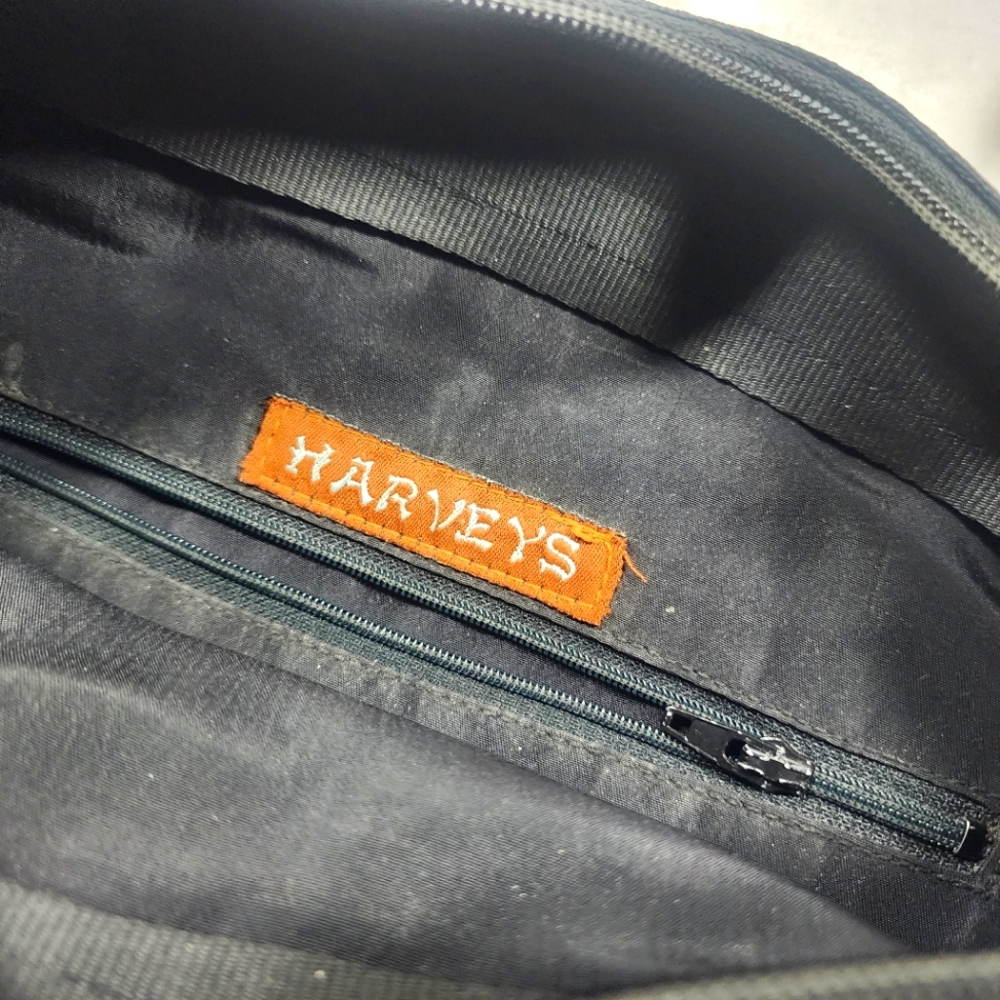 Vintage Harvey's Original Seatbelt Bag Early Years Black Tote